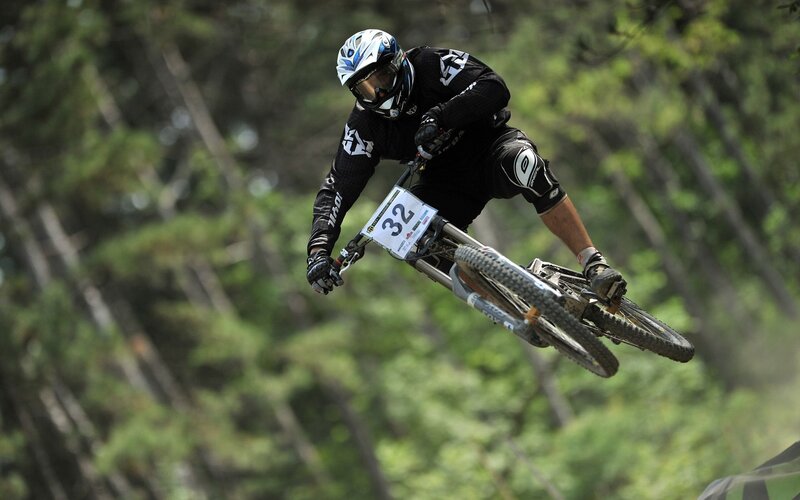 Mountain Biker in Mid-air — Black