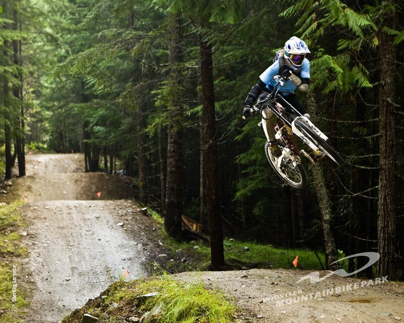 Mountain Biker in Mid-air — Green