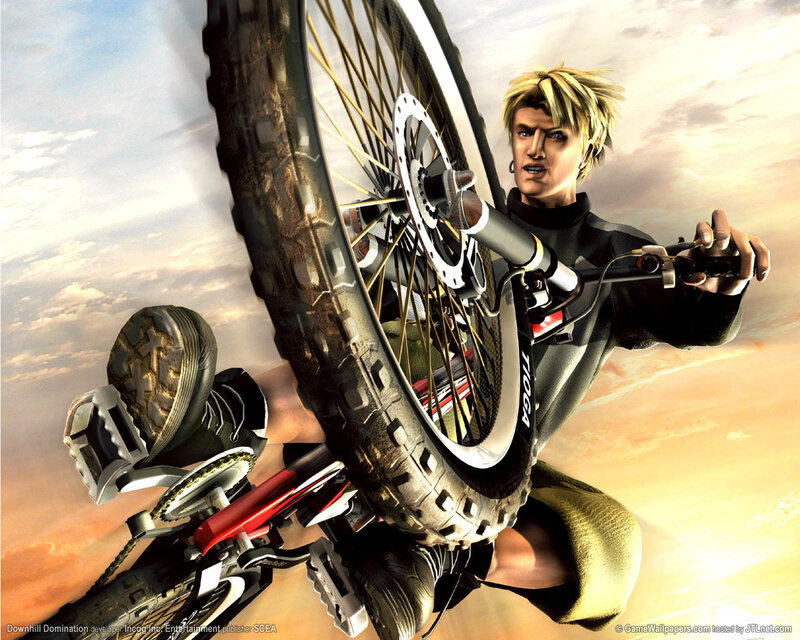 Mountain biker in mid-air stunt