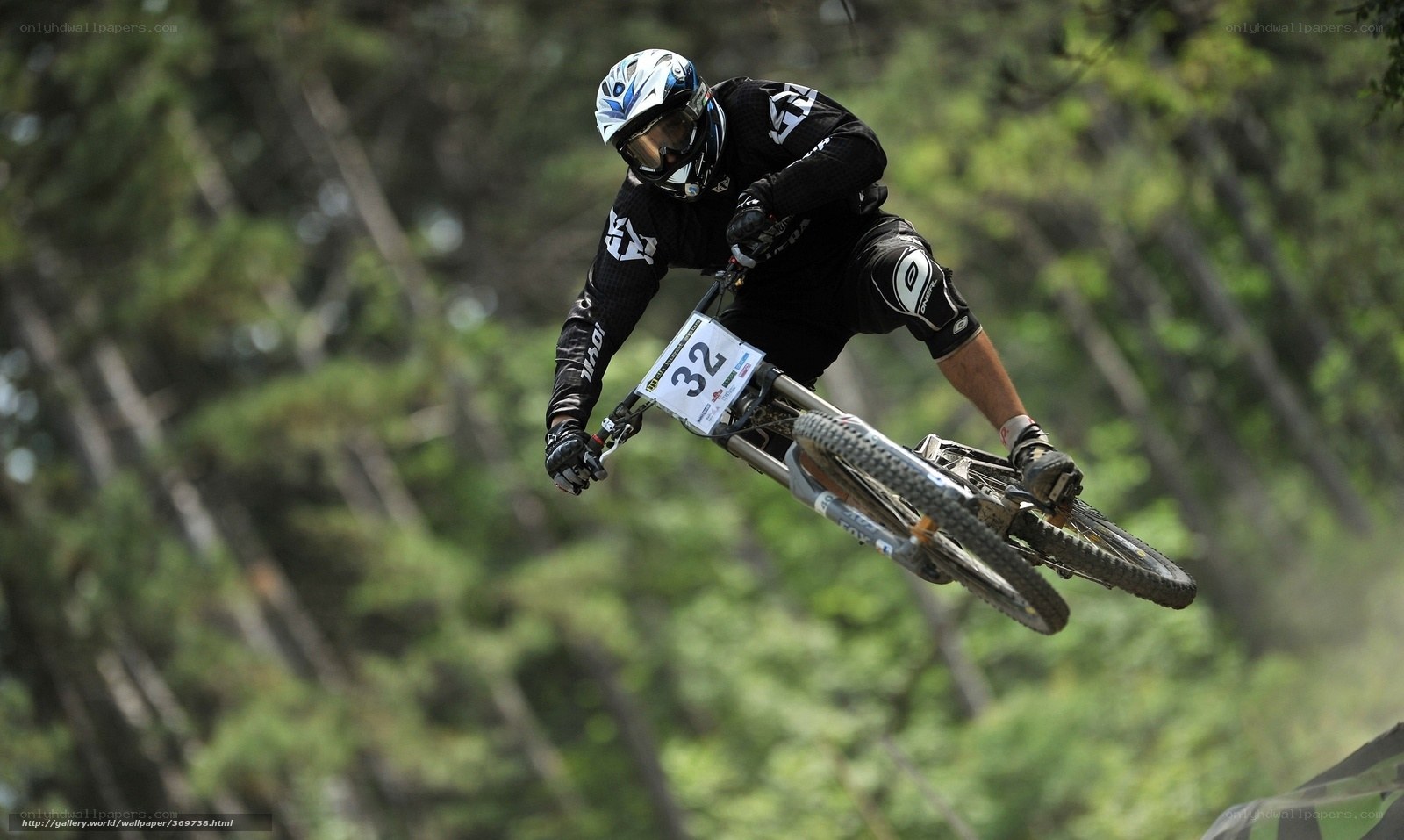 Mountain biker in mid-air