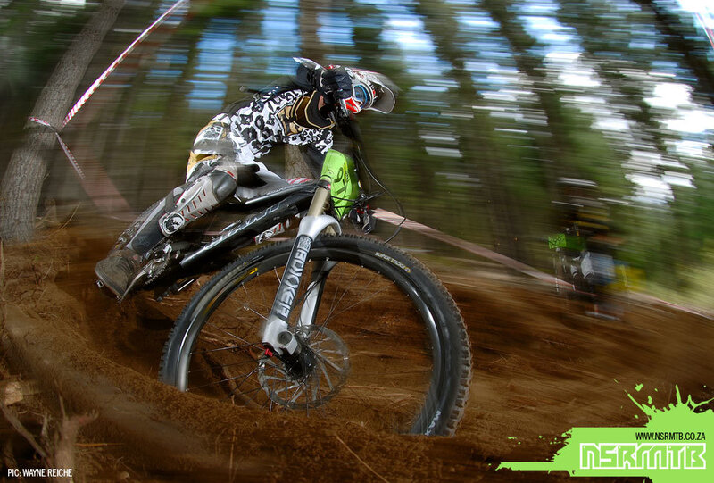 Mountain Biker in Motion — Brown
