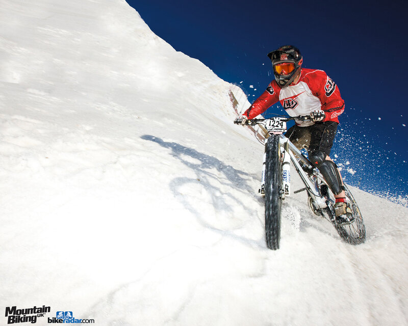 Mountain Biker in Snow