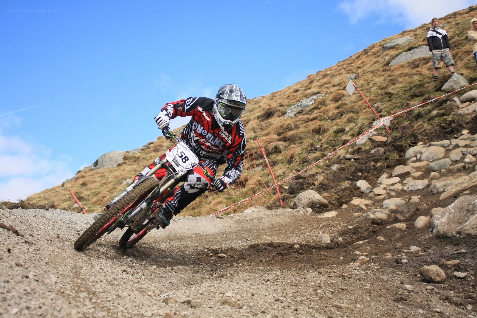 Mountain biker on a steep trail