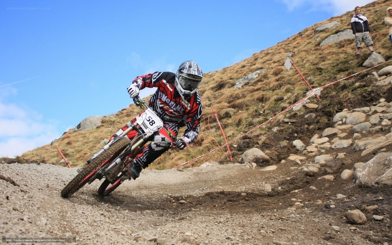Mountain biker on a steep trail