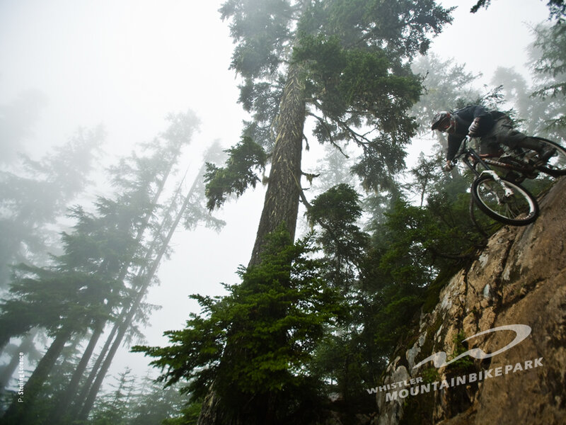 Mountain Biker on Cliff