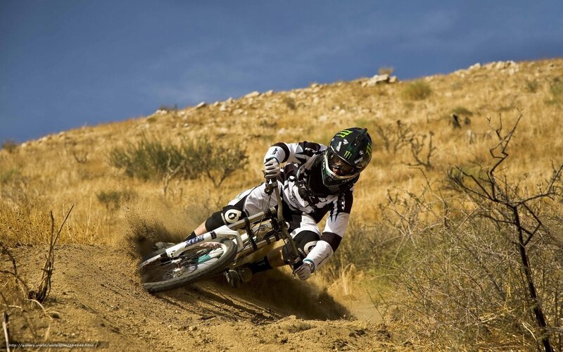 Mountain Biker on Dirt — Brown