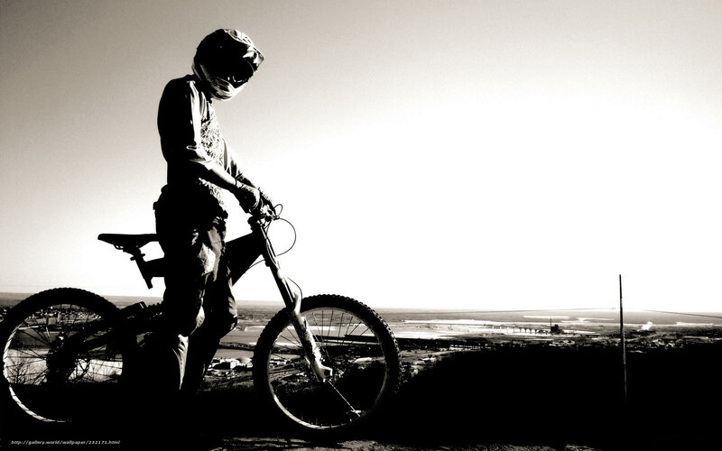 Mountain Biker on Hill