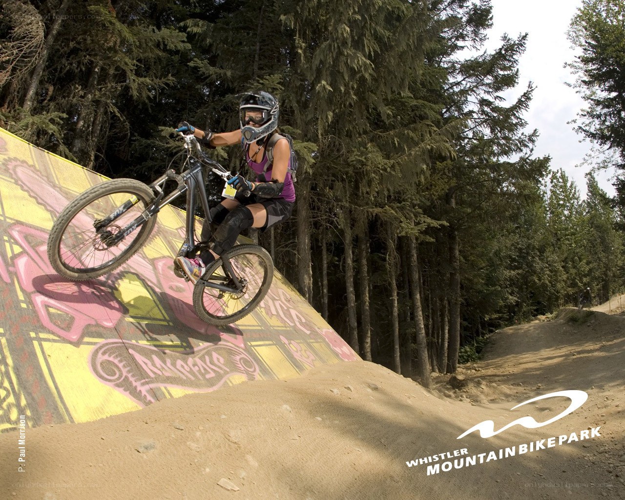 Mountain biker on ramp