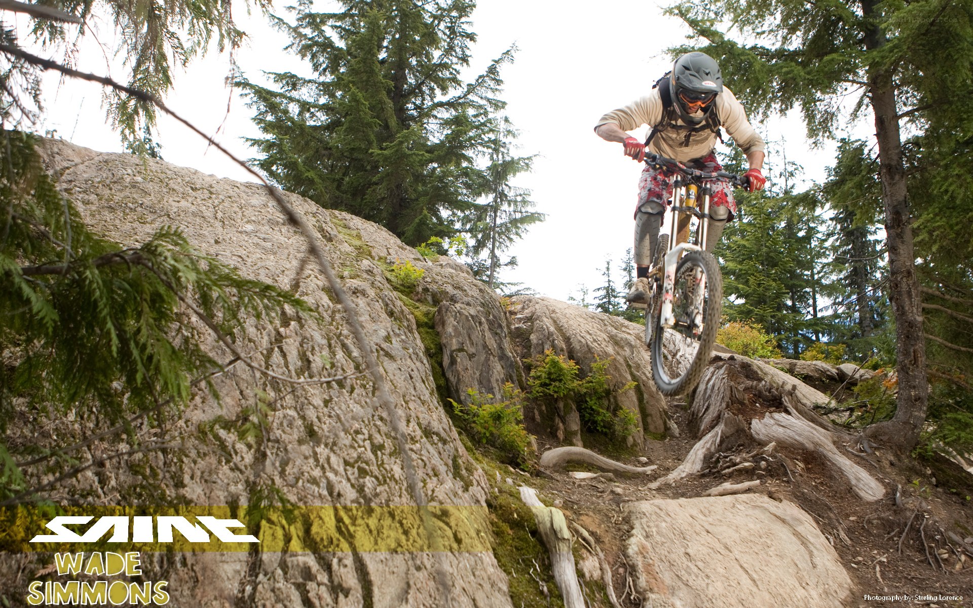 Mountain biker on rocky trail
