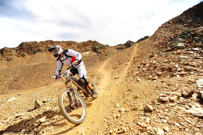 Mountain Biker on Trail — Brown, Dramatic, Afternoon, Photograph