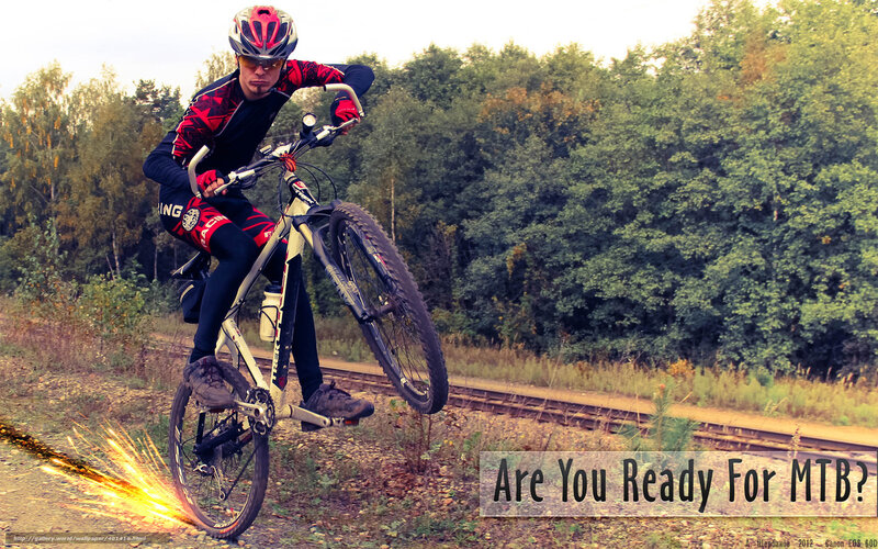 Mountain biker performing stunt