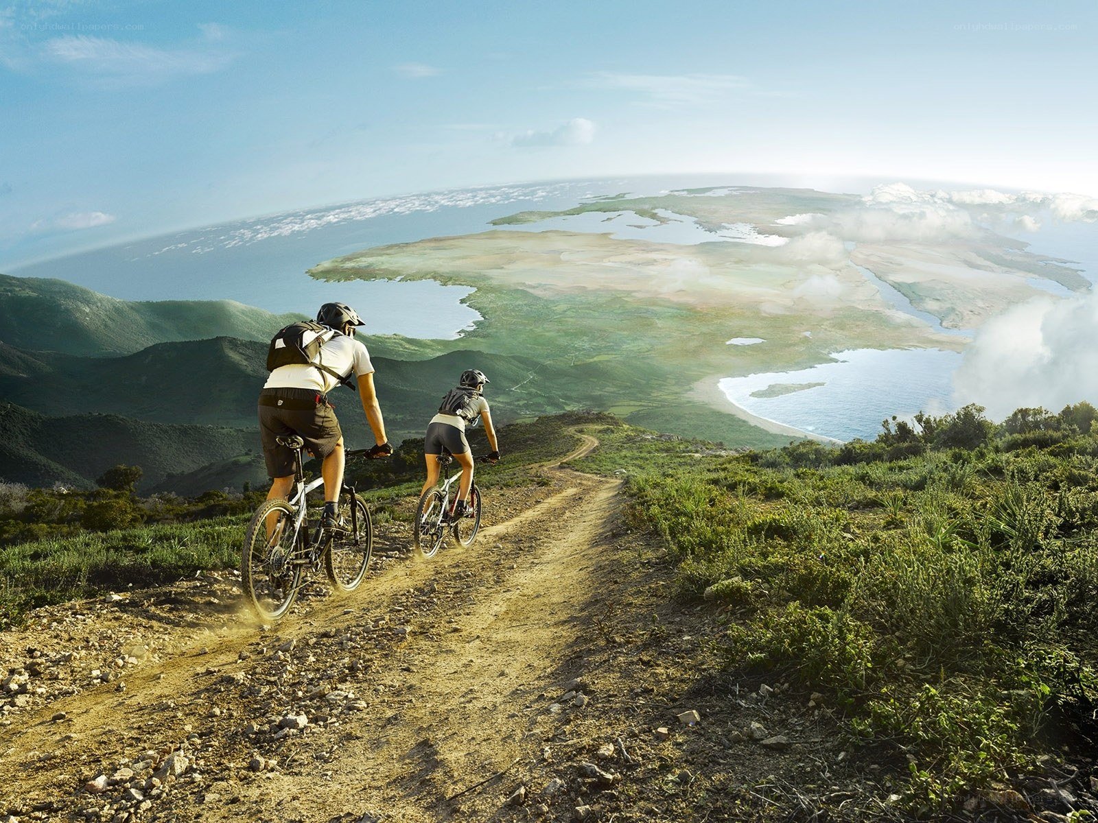 Mountain bikers on a scenic trail
