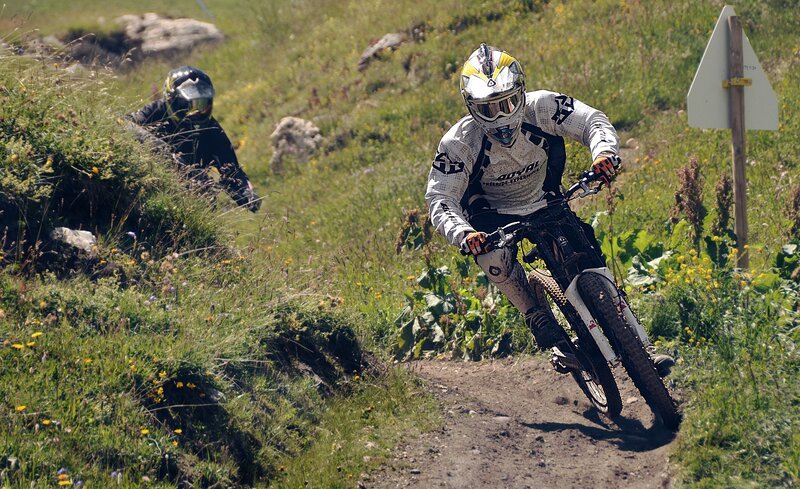 Mountain bikers on a trail