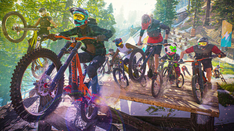 Mountain Bikers on Bridge