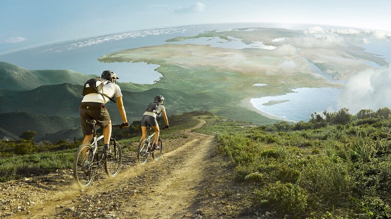 Mountain biking with a view