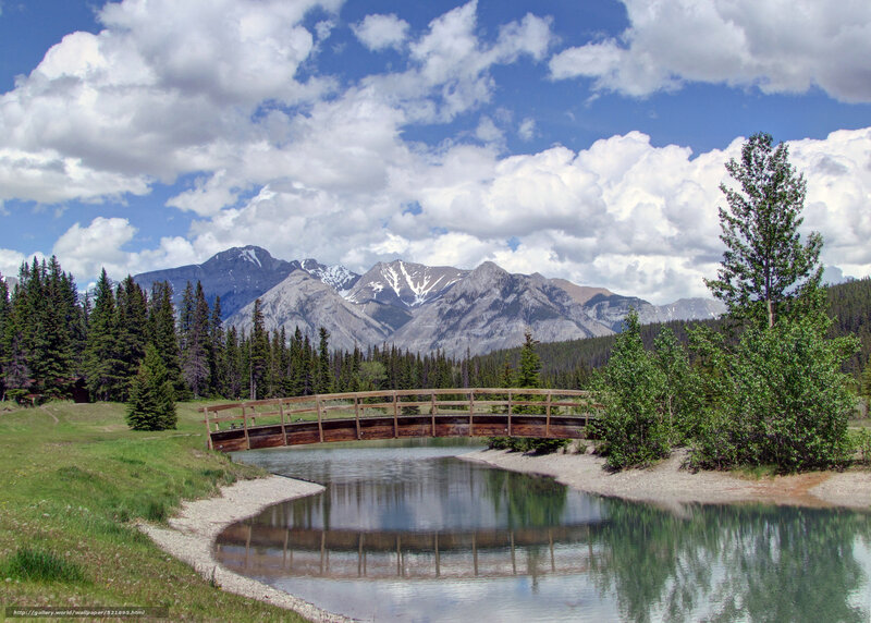 Mountain bridge over river