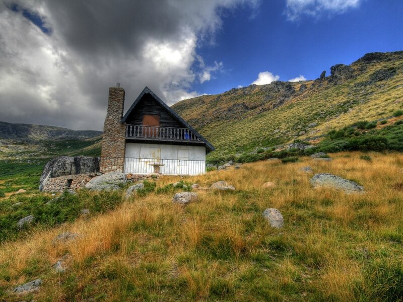 Mountain cabin in a scenic landscape
