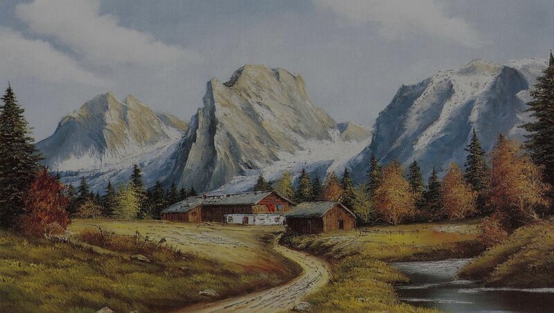 Mountain Cabin in Autumn — Green
