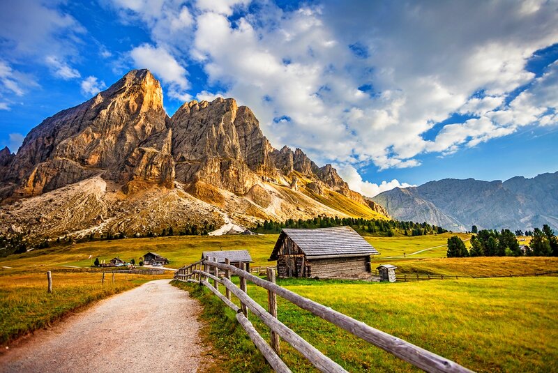 Mountain Cabin in Valley — Blue