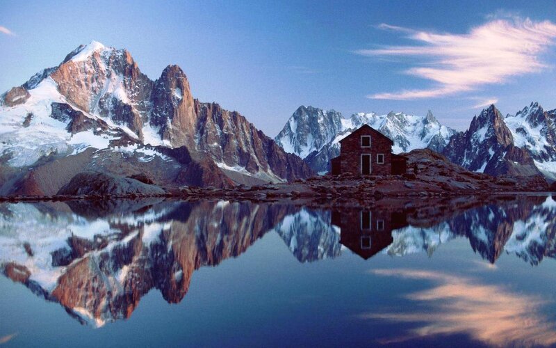 Mountain Cabin Reflection