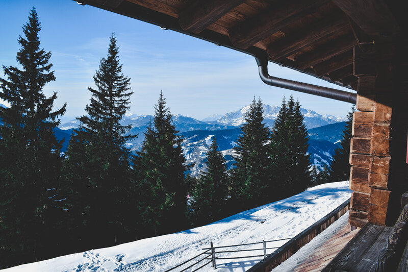 Mountain cabin view