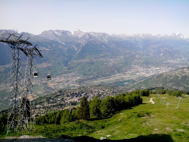 Mountain cable car view