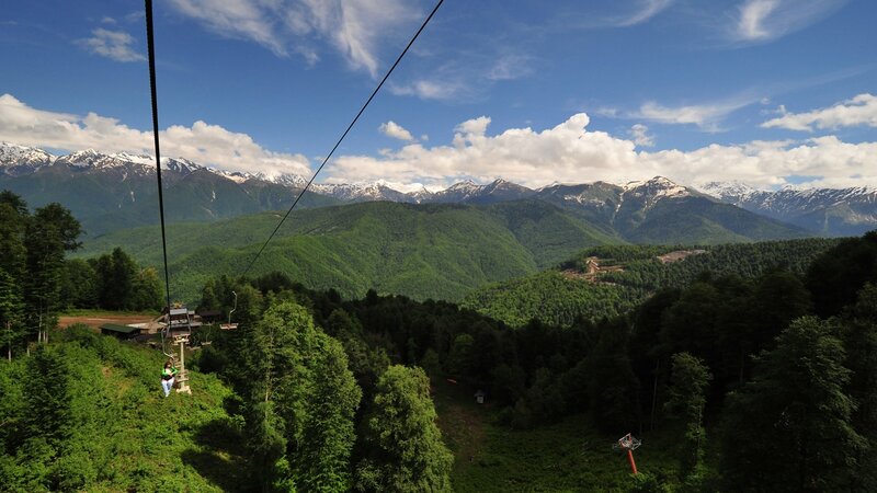 Mountain cable car view