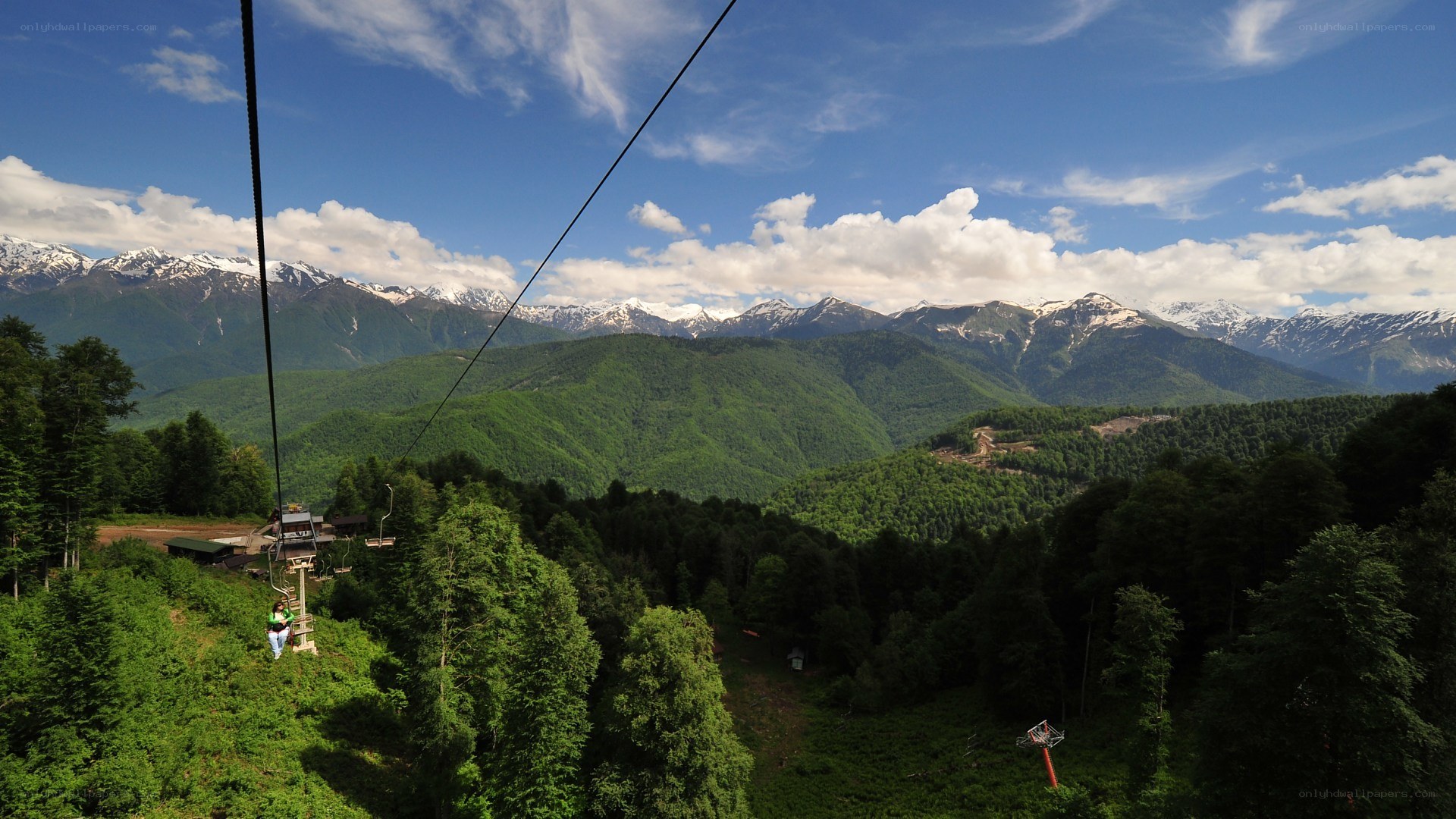 Mountain cable car view