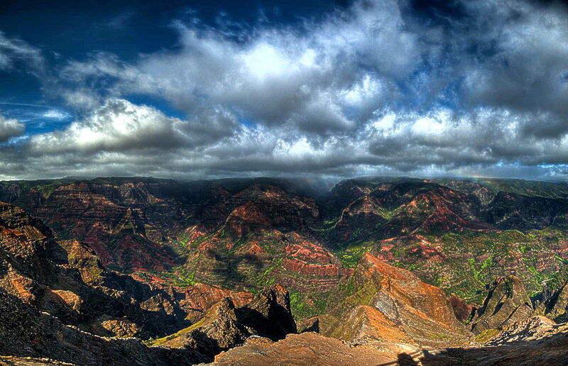 Mountain Canyon Landscape — Blue, Dramatic