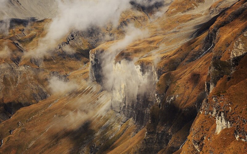 Mountain Canyon with Fog