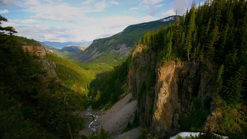 Mountain canyon with river