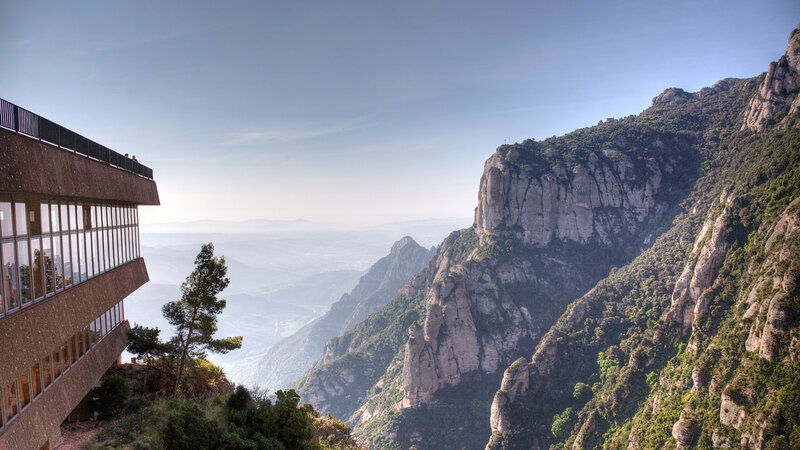 Mountain Cliff with Building