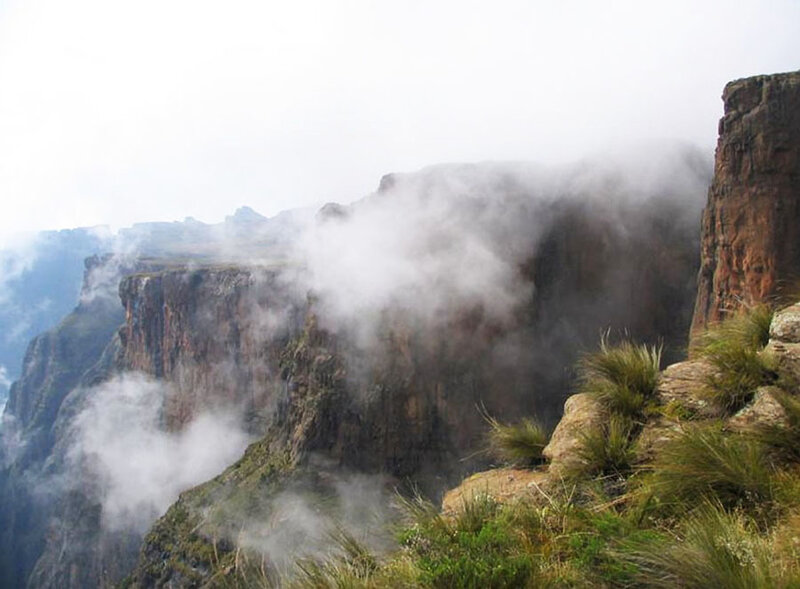 Mountain Cliffs with Fog