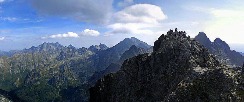 Mountain Climbers on Peak
