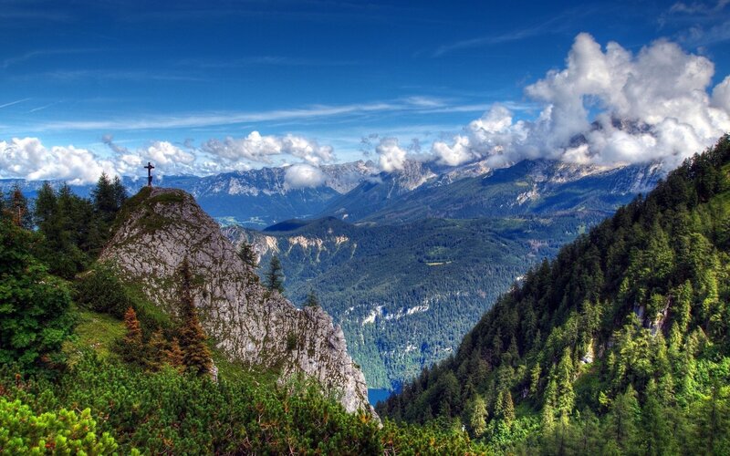 Mountain Cross with Valley