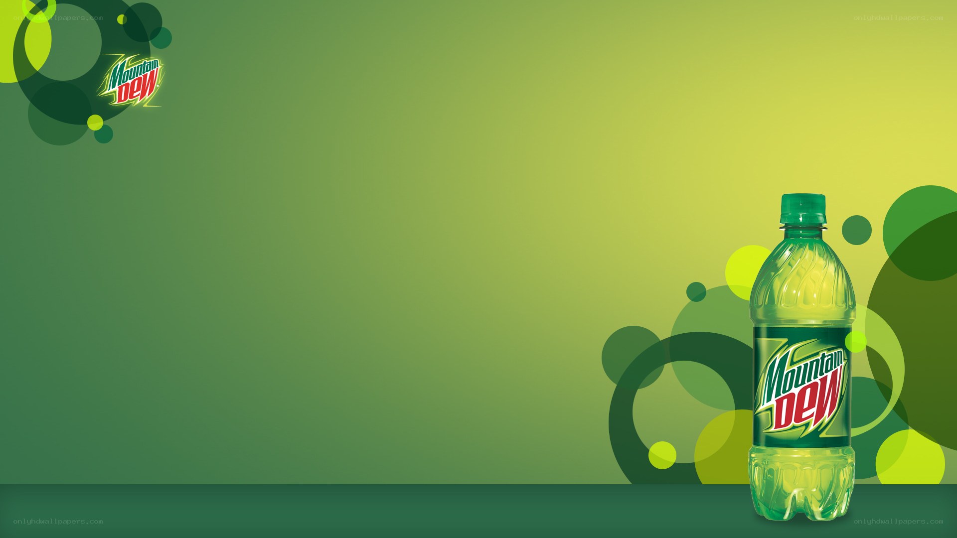 Mountain Dew bottle on green background