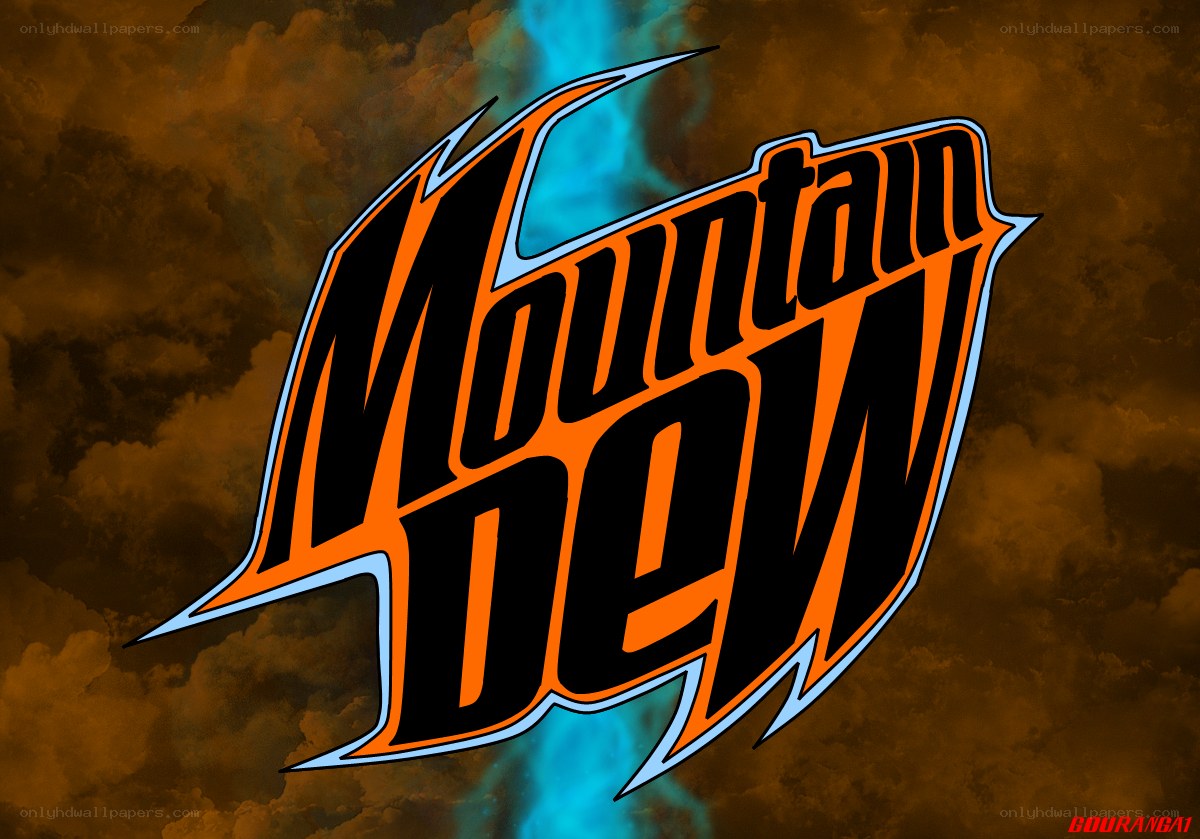 Mountain Dew logo on stormy background