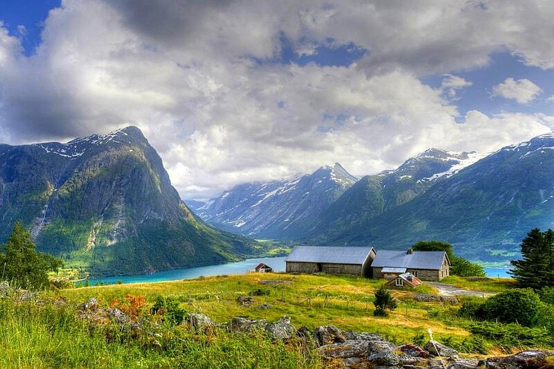 Mountain Farm by Fjord
