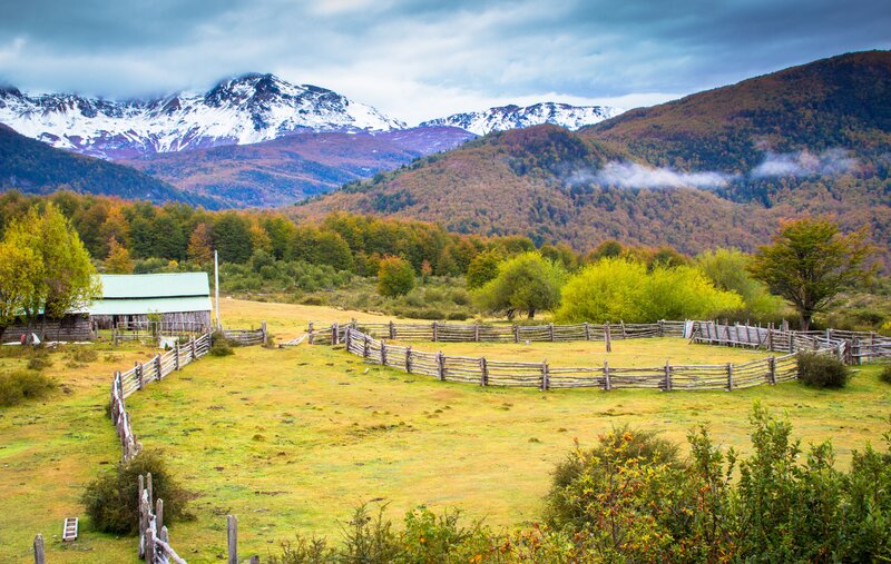 Mountain Farm Landscape — Green