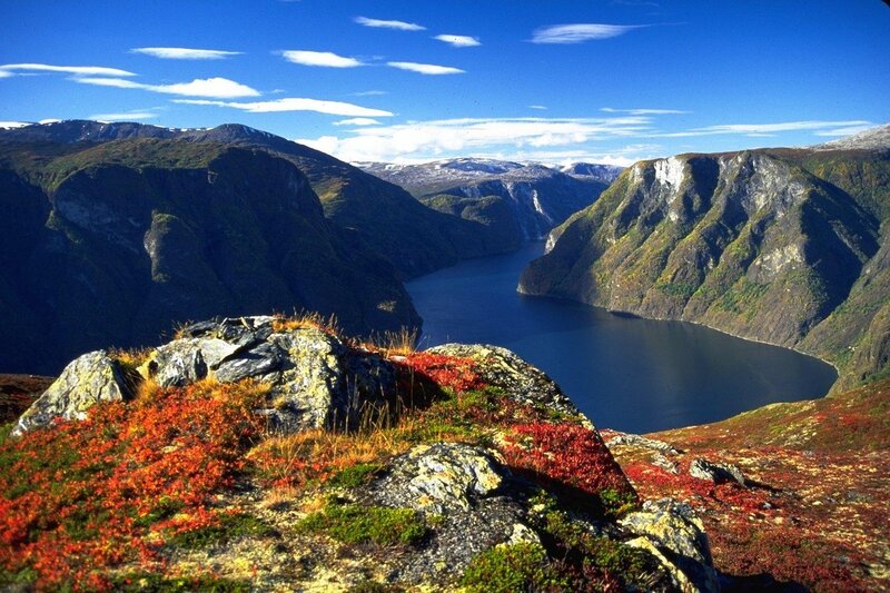 Mountain Fjord Landscape — Blue