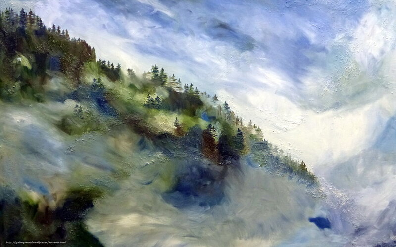 Mountain Forest Landscape — Blue, Dramatic