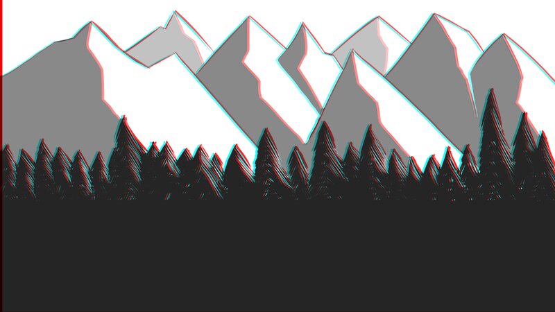 Mountain Forest Landscape — Gray, Serene