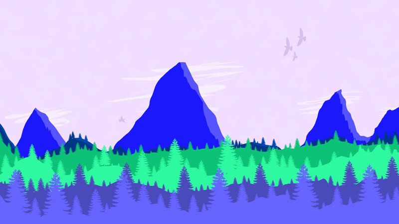 Mountain Forest Landscape — Purple