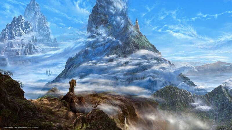 mountain fortress above clouds