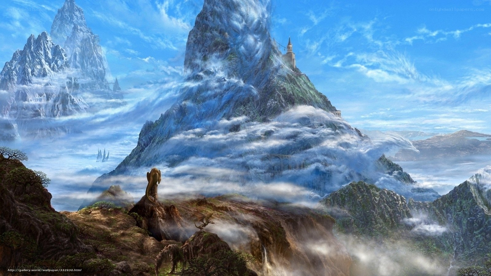 mountain fortress above clouds