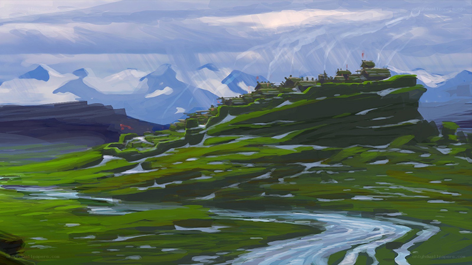 Mountain fortress landscape