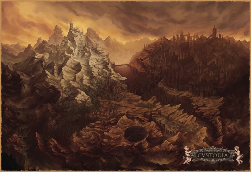 Mountain Fortress Landscape — Brown