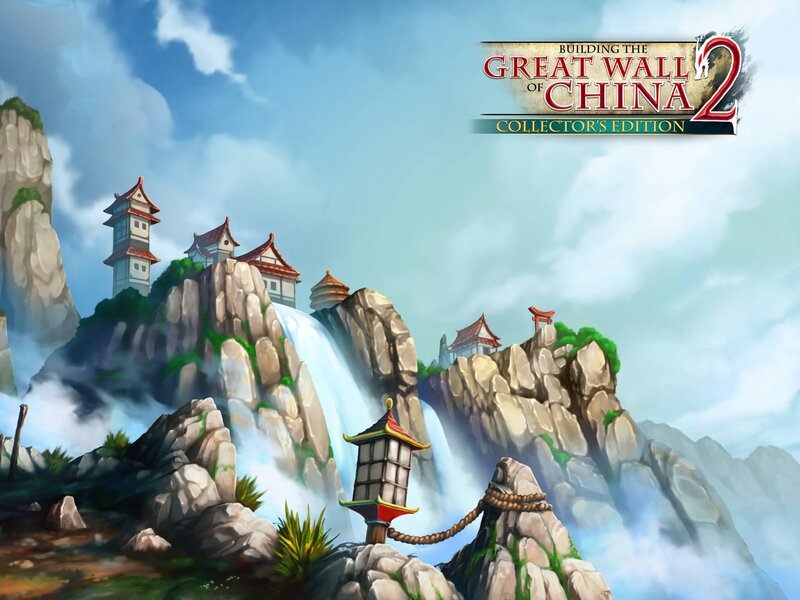 Mountain Fortress with Waterfall