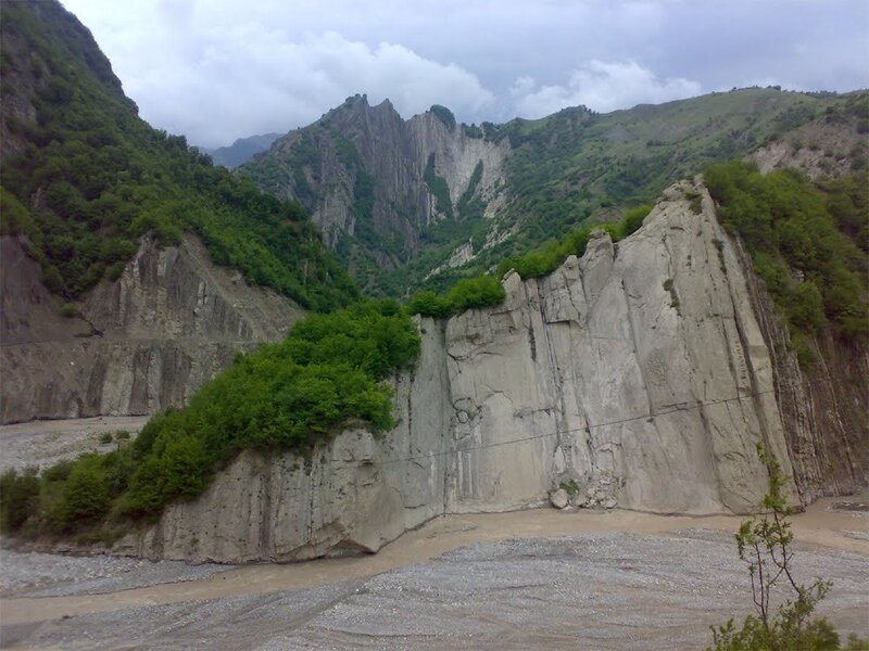 Mountain gorge with river