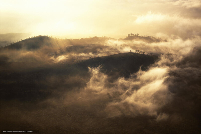 Mountain Hills with Fog